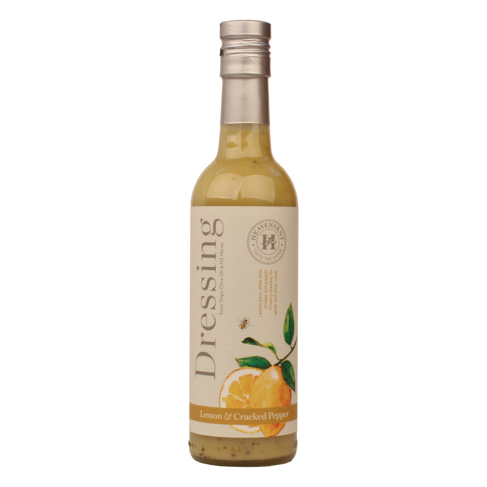 Lemon & Cracked Black Pepper Dressing 375ml Heavensent Gourmet Lemon & Cracked Black Pepper Dressing 375ml Heavensent Gourmet